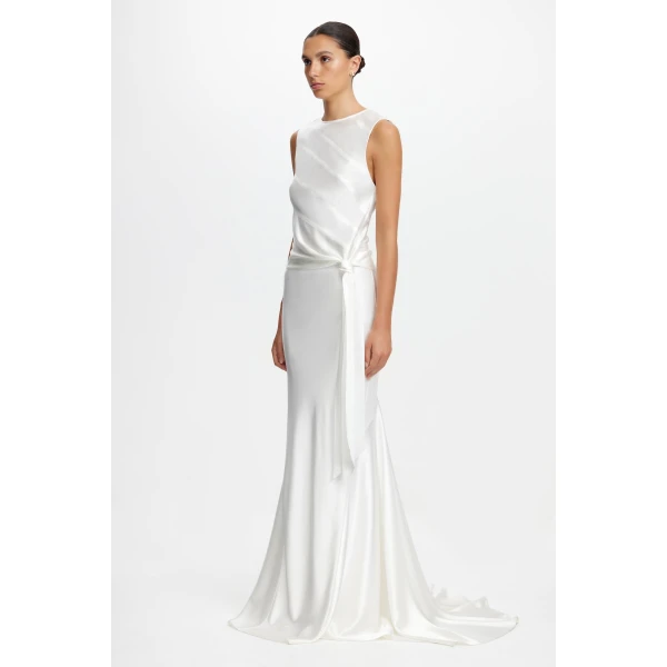 Acler Hourston Maxi Skirt in Ivory, view 2