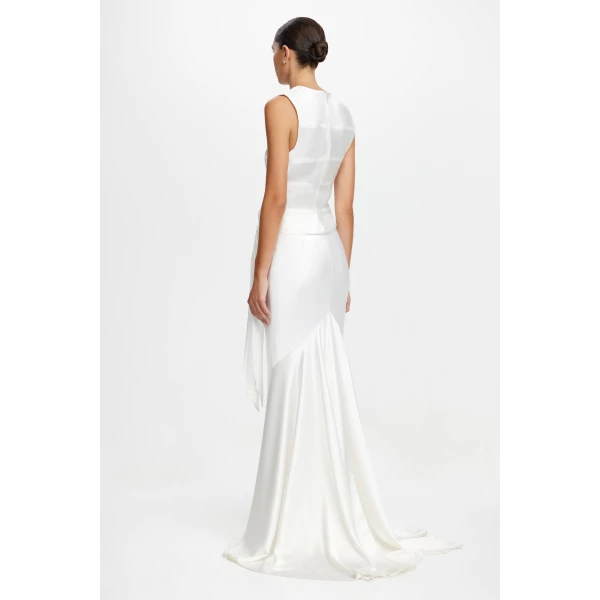 Acler Hourston Maxi Skirt in Ivory, view 3