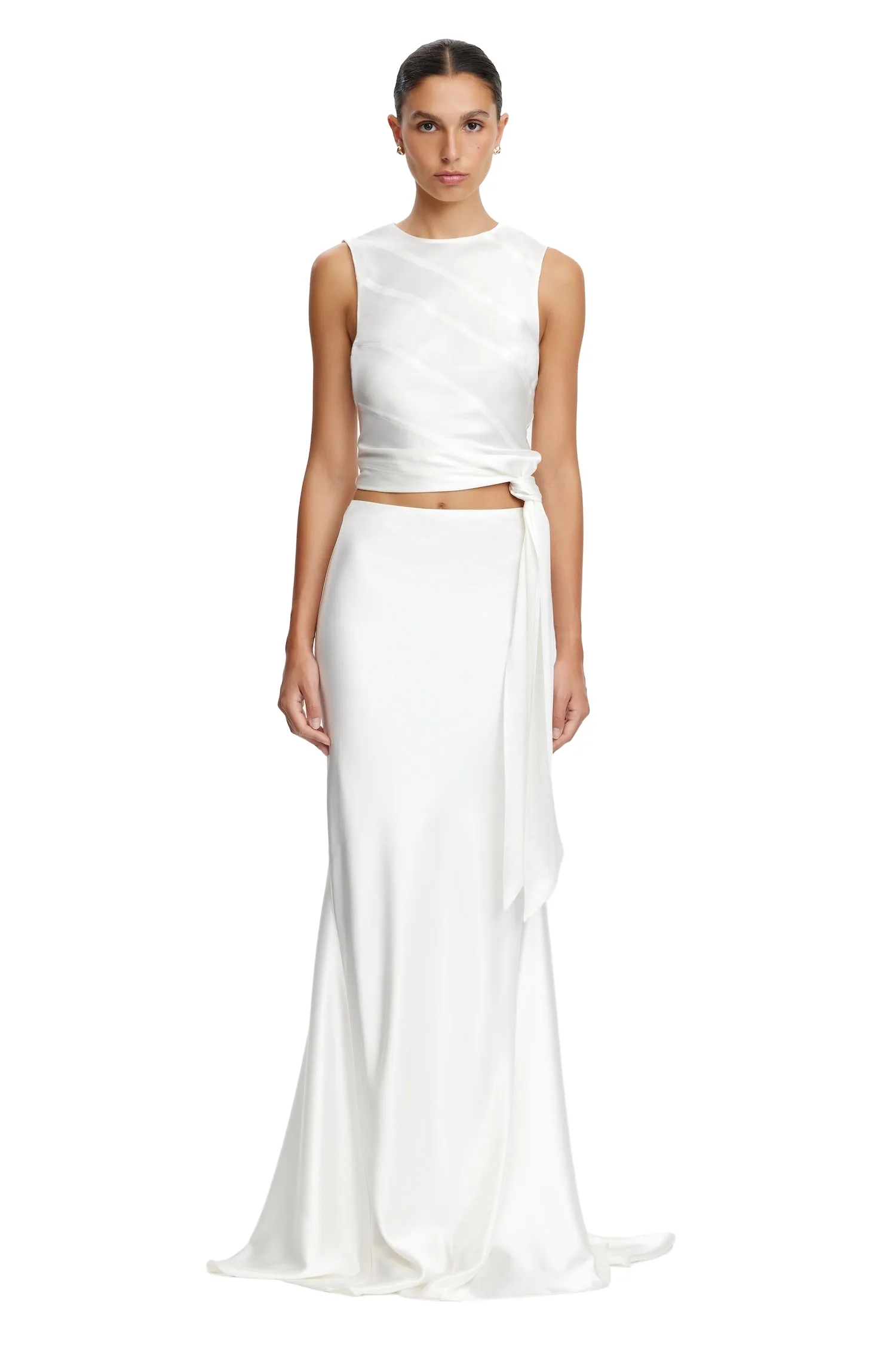 Acler Hourston Maxi Skirt in Ivory, Ivory Skirts