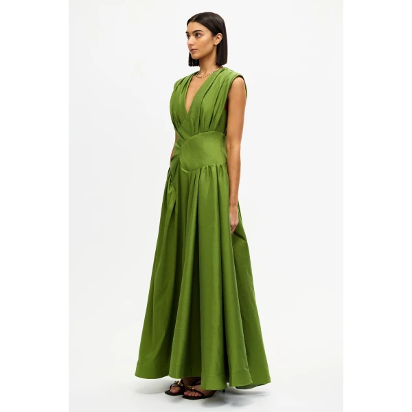Acler Innoxhill Maxi Dress in Basil Green, view 2