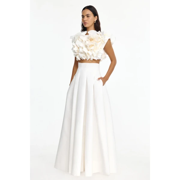 Acler Jackhill Top in Ivory, view 2