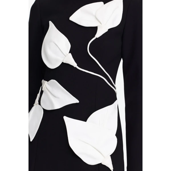 Acler Kadence Mini Dress in Black & Ivory, view 4