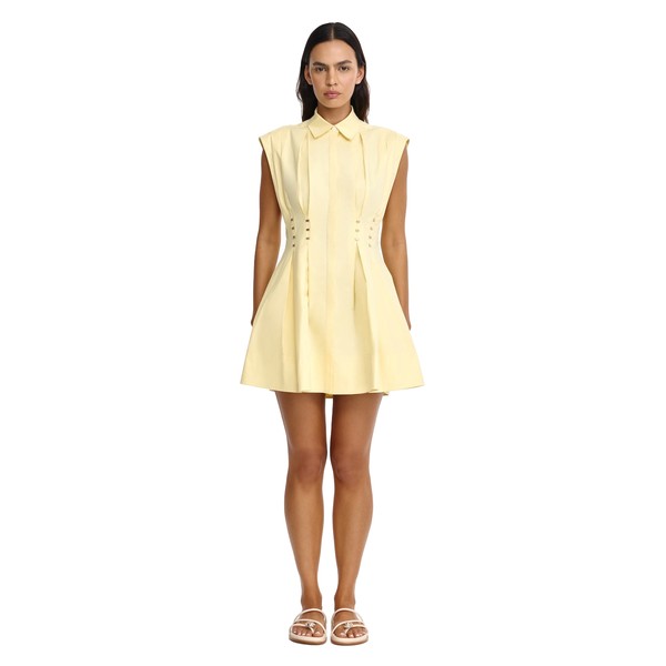 Acler Kimpton Mini Dress in Light Lemon
