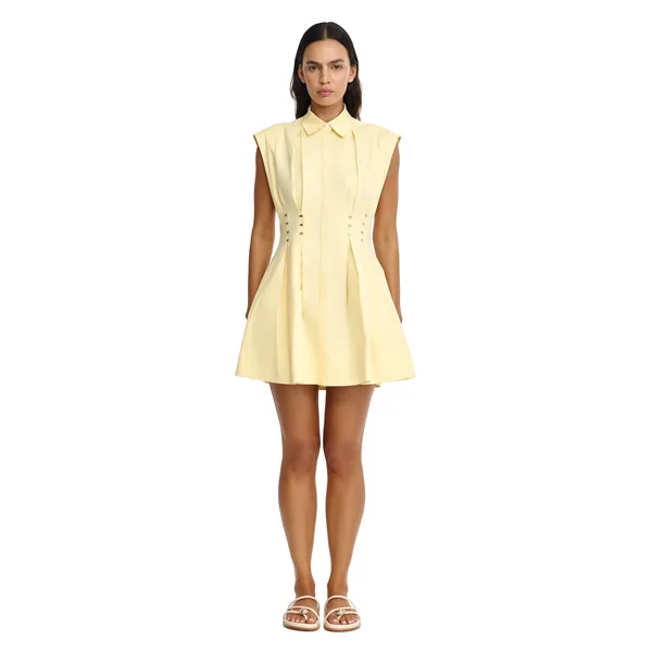 Acler Kimpton Mini Dress in Light Lemon