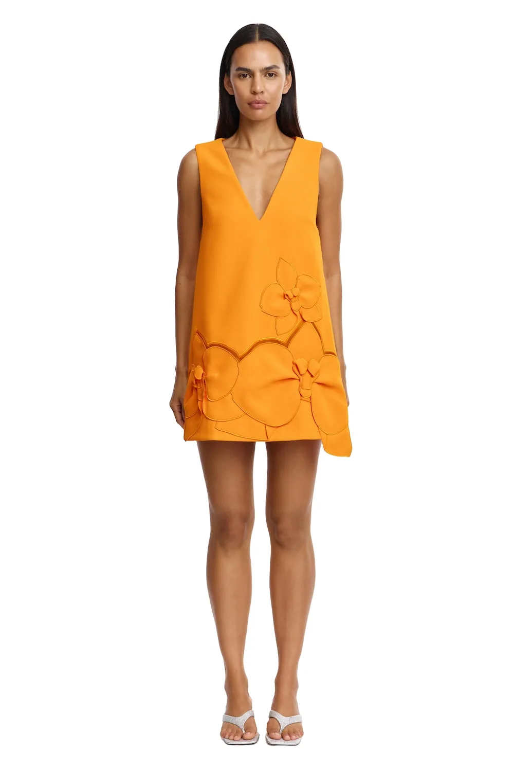 Acler Koda Mini Dress in Neon Mango, Orange Dresses