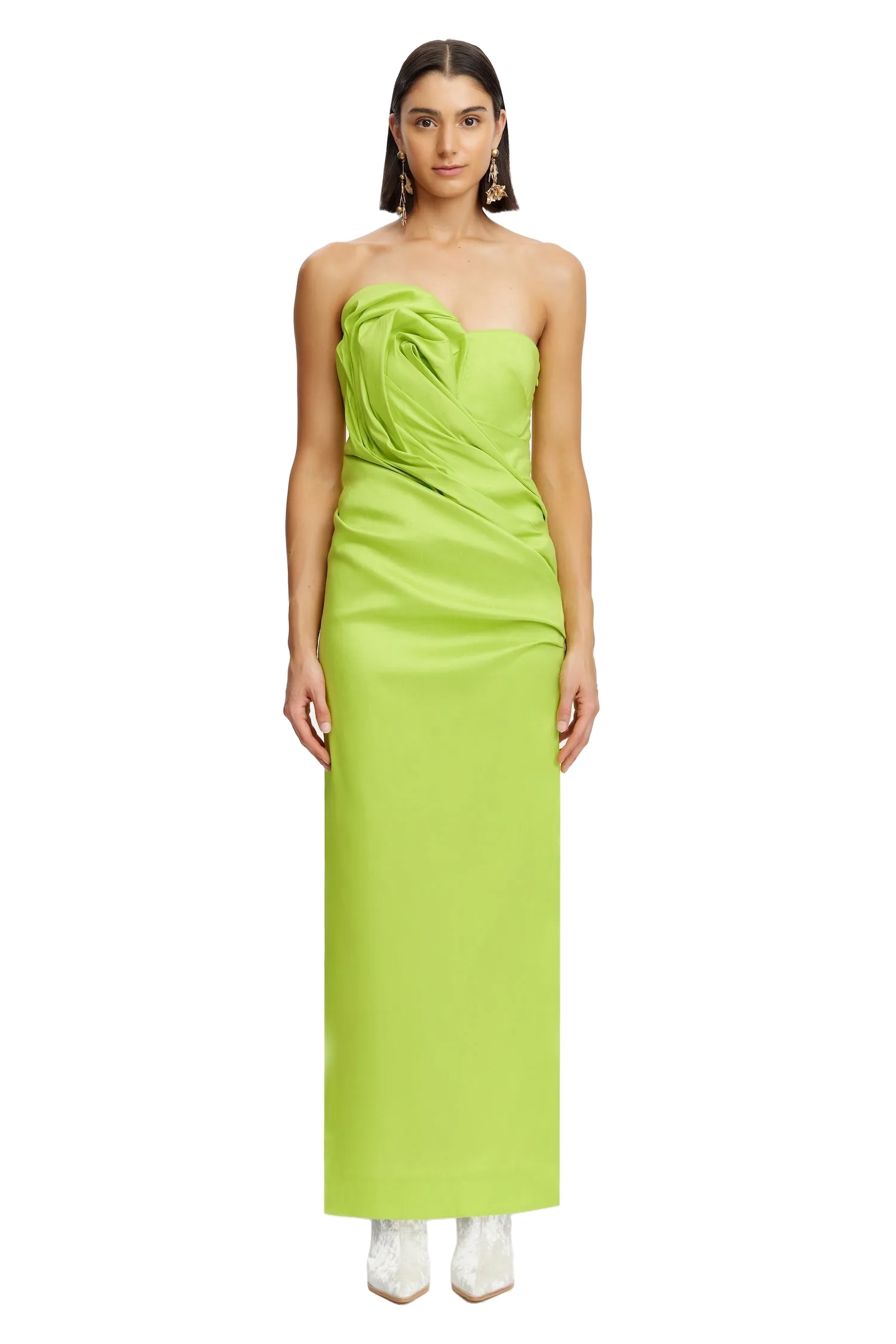 Acler Lade Midi Dress in Citron, Green Dresses