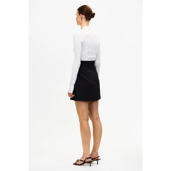 Acler Levedale Mini Skirt in Black, view 3