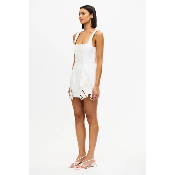 Acler Leven Mini Dress in Ivory, view 2