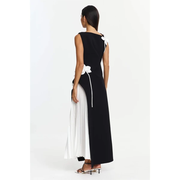 Acler Limisi Maxi Dress in Black & Ivory, view 3