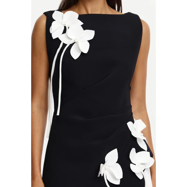 Acler Limisi Maxi Dress in Black & Ivory, view 4