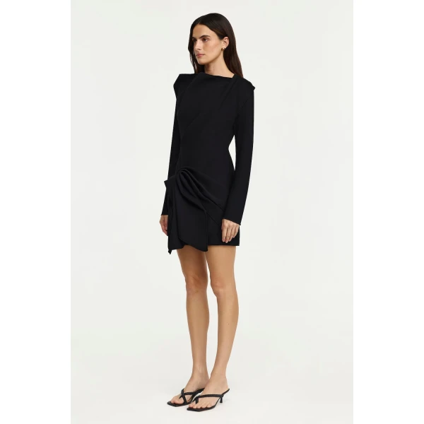 Acler Limosa Mini Dress in Black, view 2