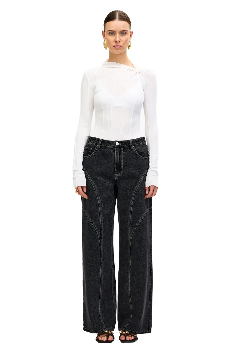 Acler Lowerlee Jean in Black, Black Pants