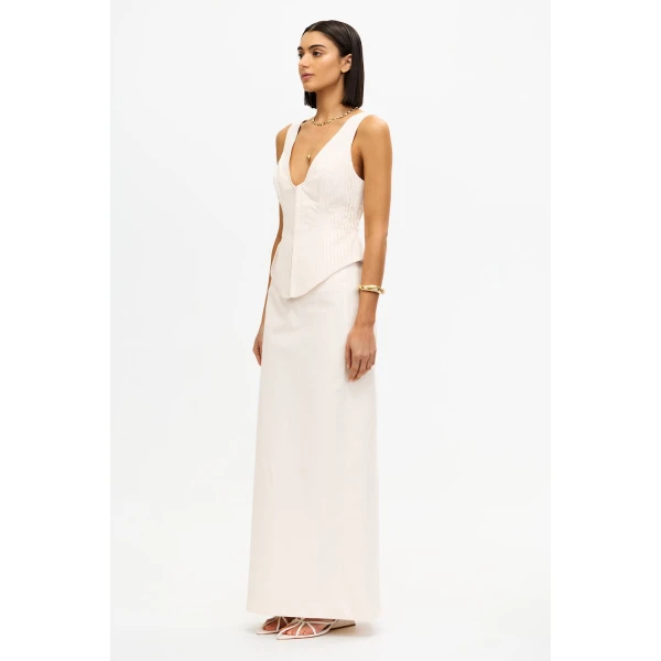 Acler Malton Maxi Skirt in Sandstone, view 2
