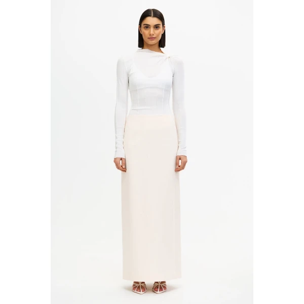 Acler Malton Maxi Skirt in Sandstone, view 4