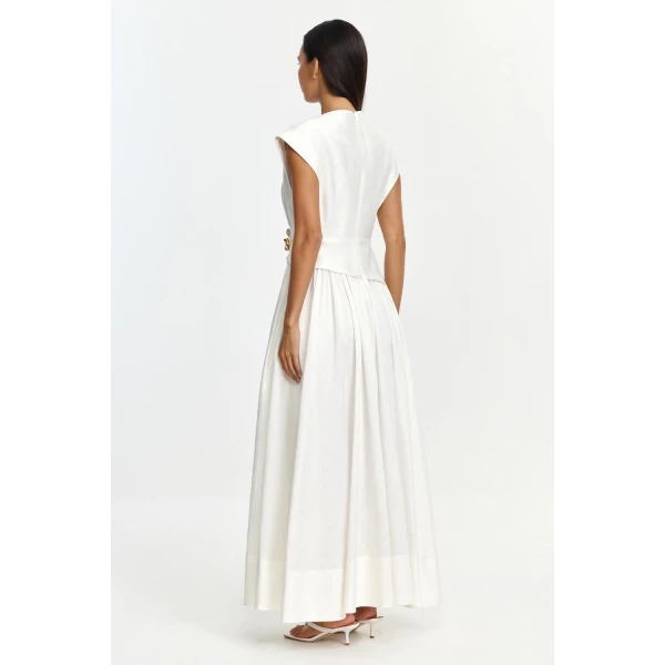Acler Mannersly Maxi Dress in Ivory, view 3
