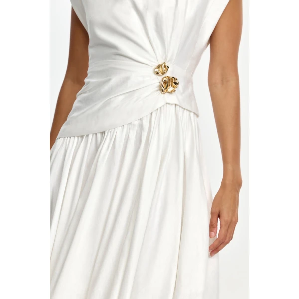 Acler Mannersly Maxi Dress in Ivory, view 4