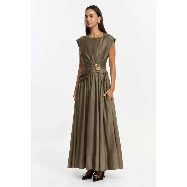 Acler Mannersly Maxi Dress in Pecan, view 2