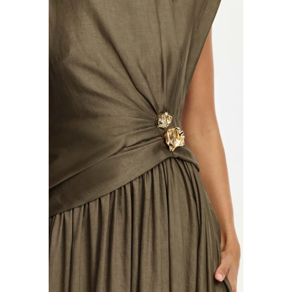 Acler Mannersly Maxi Dress in Pecan, view 4