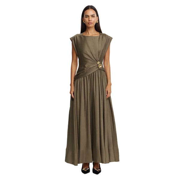 Acler Mannersly Maxi Dress in Pecan
