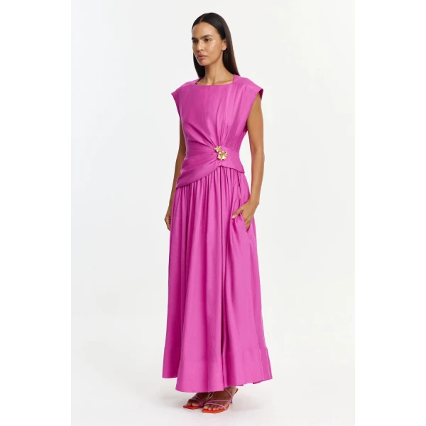 Acler Mannersly Maxi Dress in Pink Topaz, view 2