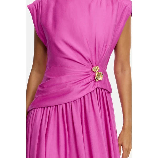 Acler Mannersly Maxi Dress in Pink Topaz, view 4