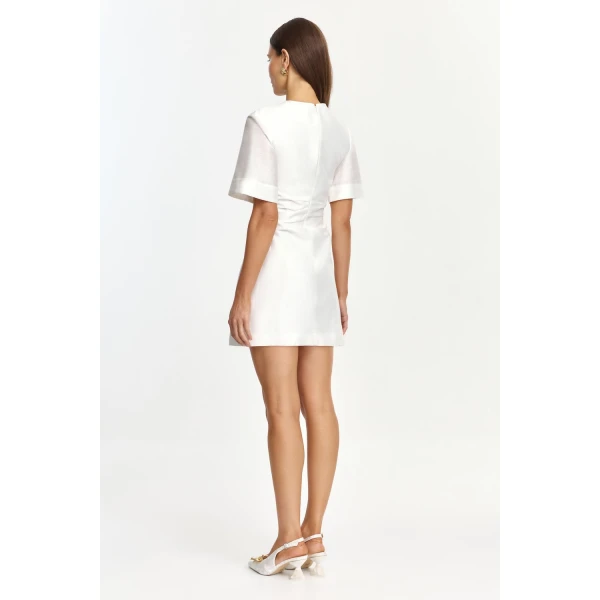 Acler Mannersly Mini Dress in Ivory, view 2