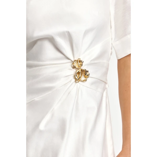 Acler Mannersly Mini Dress in Ivory, view 4