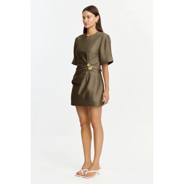 Acler Mannersly Mini Dress in Pecan, view 2