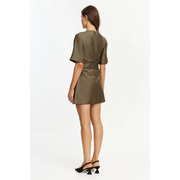 Acler Mannersly Mini Dress in Pecan, view 3