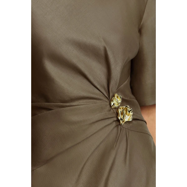 Acler Mannersly Mini Dress in Pecan, view 4