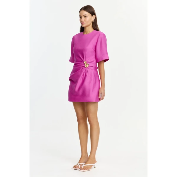 Acler Mannersly Mini Dress in Pink Topaz, view 2