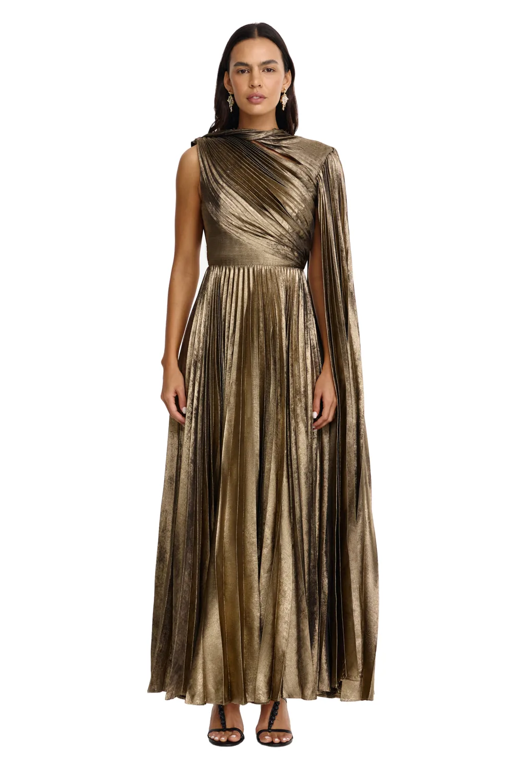 Acler Mapstone Maxi Dress in Golden, Metallic Dresses