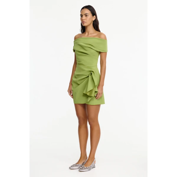 Acler Mersham Mini Dress in Chive, view 2