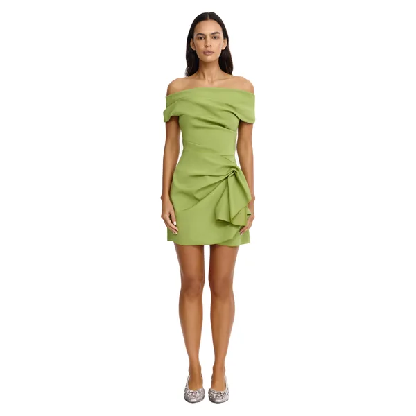 Acler Mersham Mini Dress in Chive