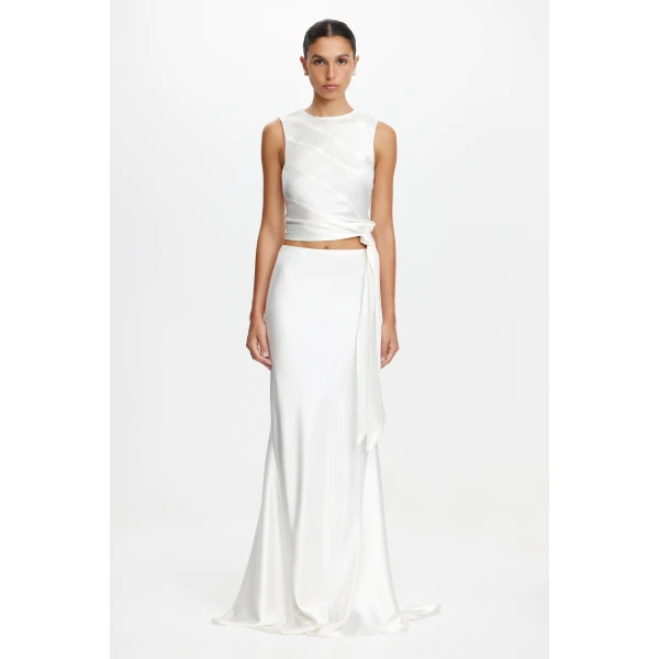 Acler Midton Top in Ivory, view 5