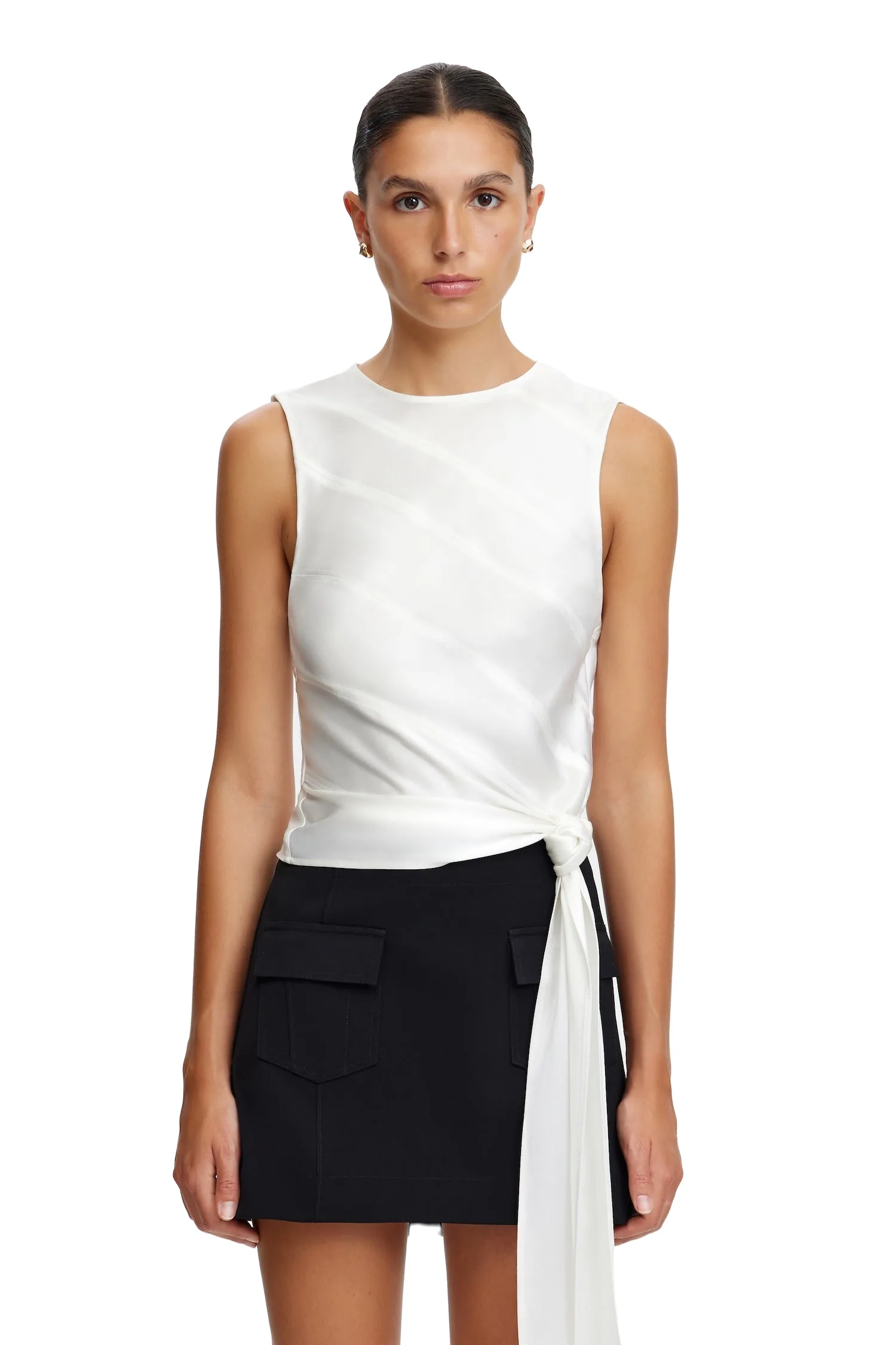 Acler Midton Top in Ivory, Ivory Tops