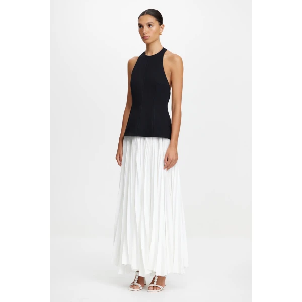 Acler Minhall Maxi Dress in Ivory & Black, view 3