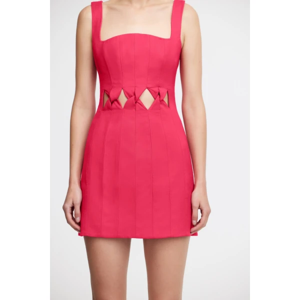 Acler Newbewick Mini Dress in Berry Pink, view 4