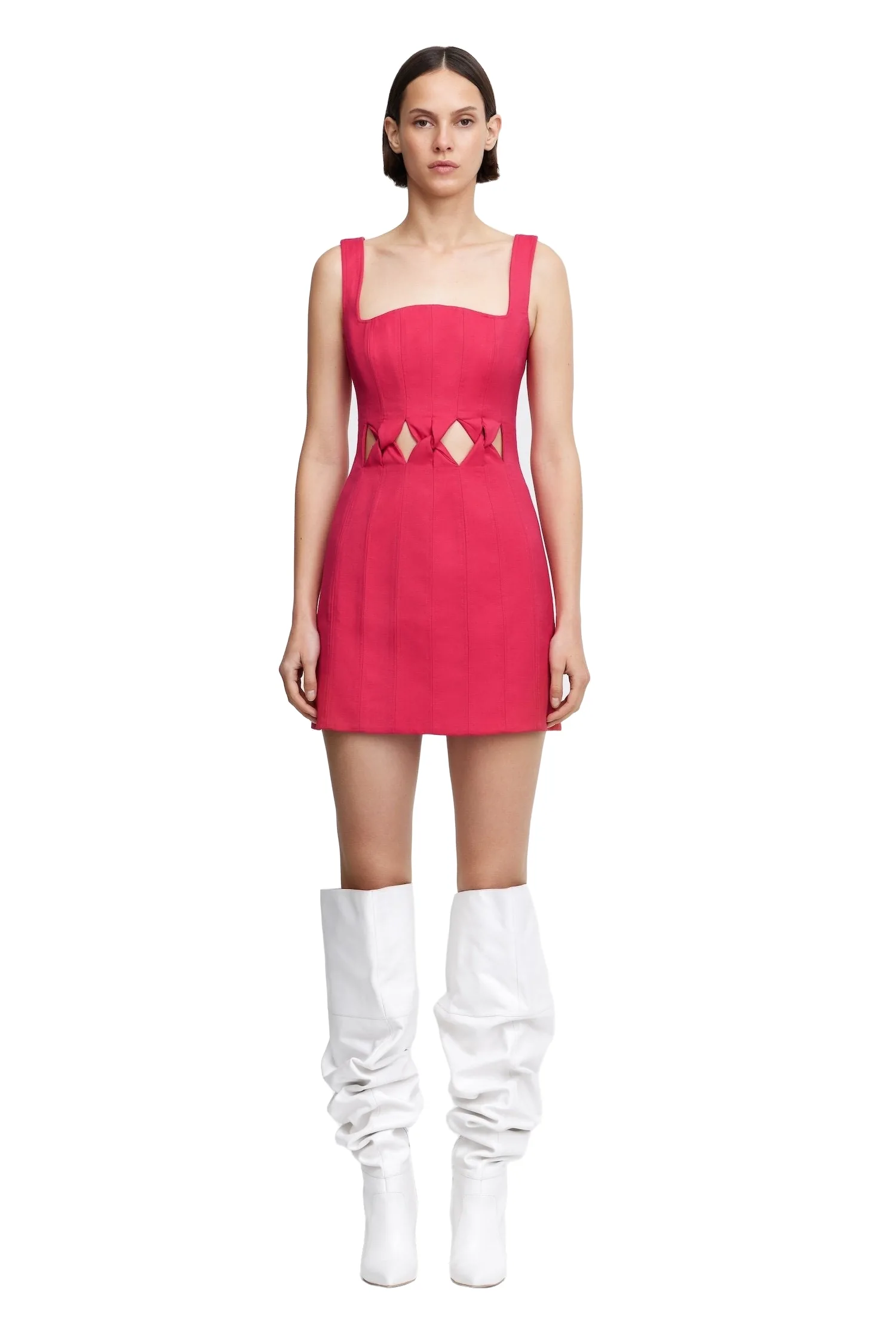 Acler Newbewick Mini Dress in Berry Pink, Pink Dresses