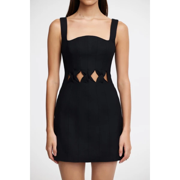 Acler Newbewick Mini Dress in Black, view 4