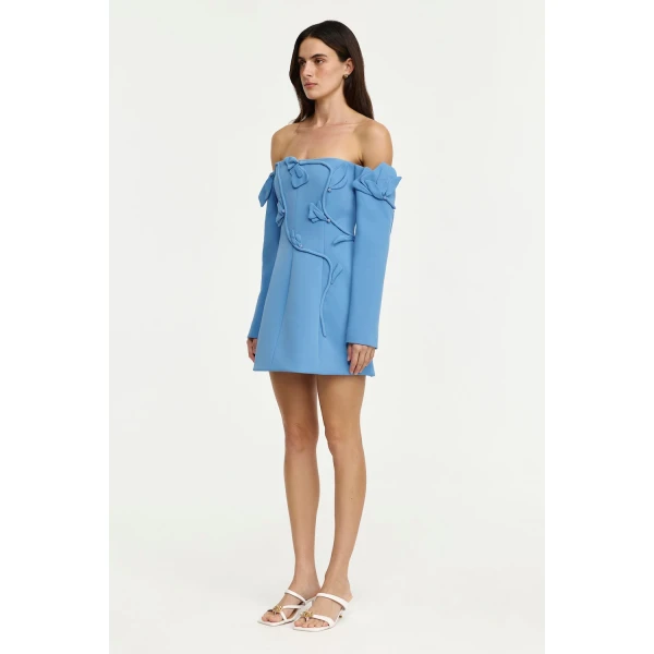 Acler Newmoat Mini Dress in Alt Blue, view 2