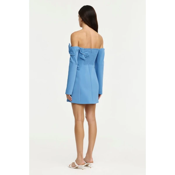 Acler Newmoat Mini Dress in Alt Blue, view 3