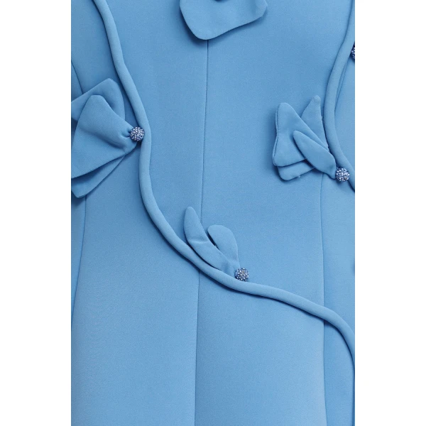 Acler Newmoat Mini Dress in Alt Blue, view 4