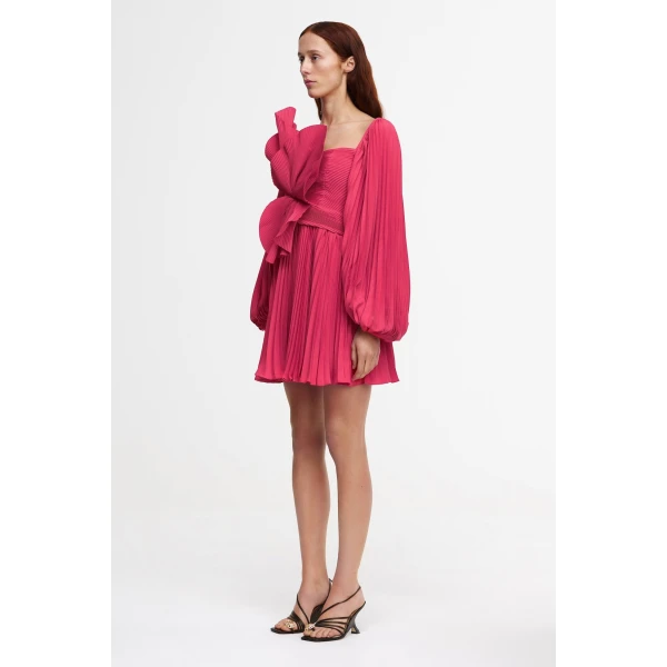 Acler Newtoft Mini Dress in Berry Pink, view 2