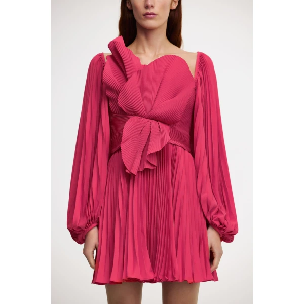 Acler Newtoft Mini Dress in Berry Pink, view 4