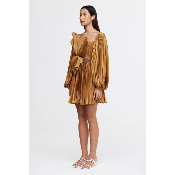 Acler Newtoft Mini Dress in Caramel, view 2