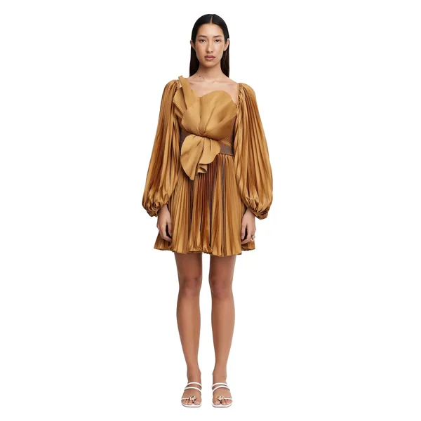 Acler Newtoft Mini Dress in Caramel