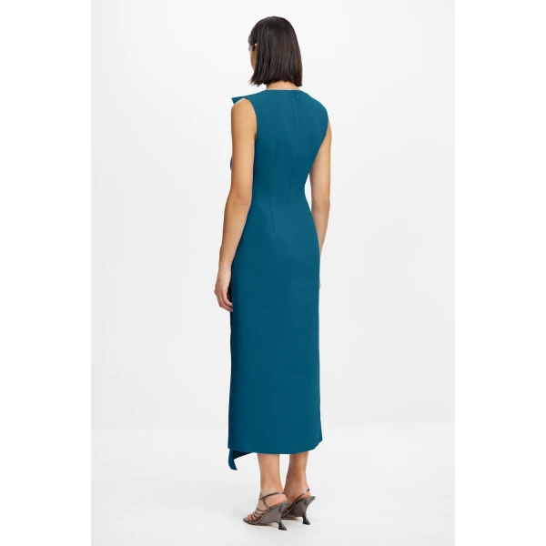 Acler Normanhill Midi Dress in Prussian Blue, view 3