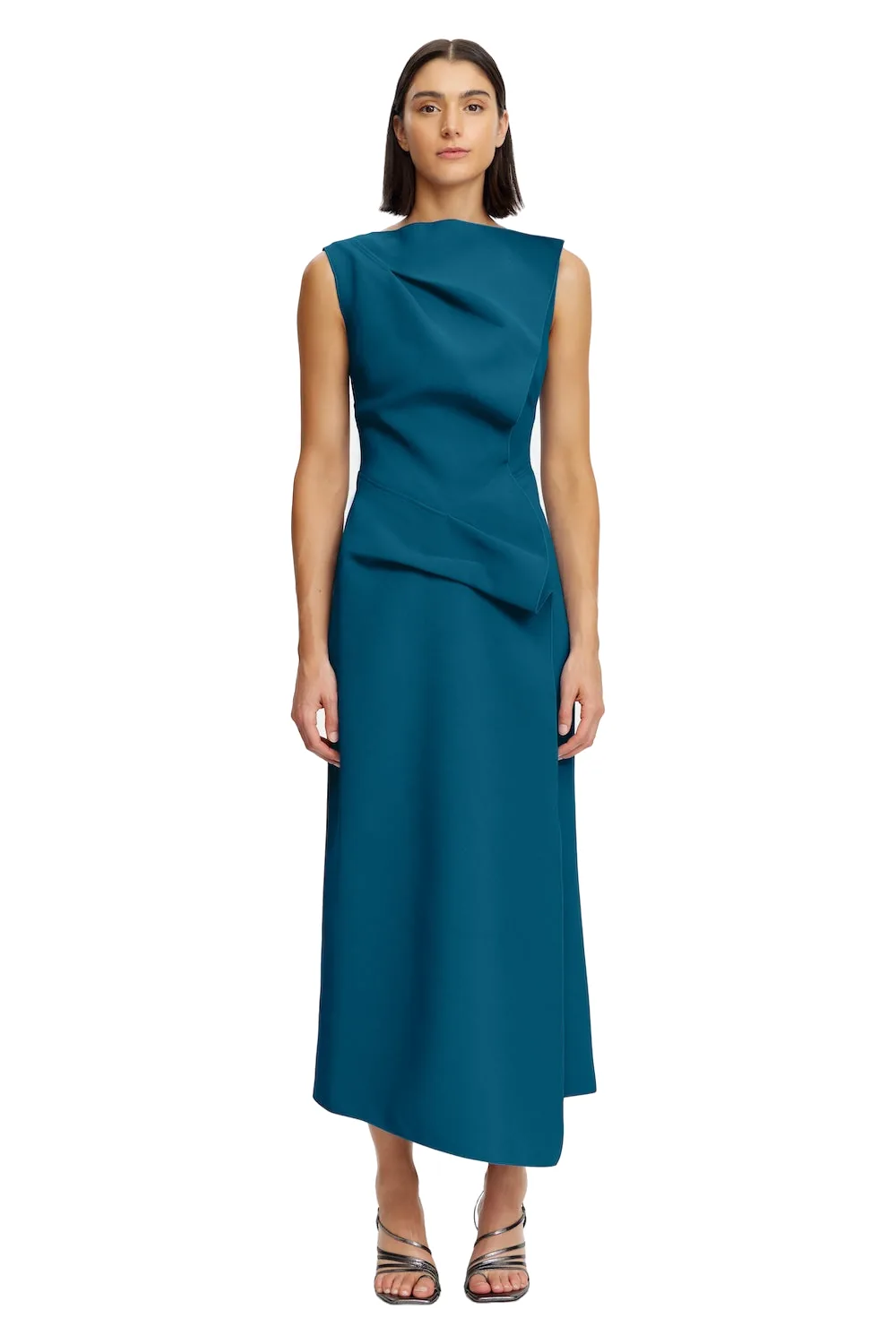 Acler Normanhill Midi Dress in Prussian Blue, Blue Dresses