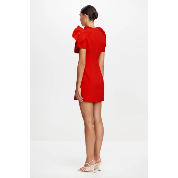 Acler Normanhill Mini Dress in Cherry, view 3